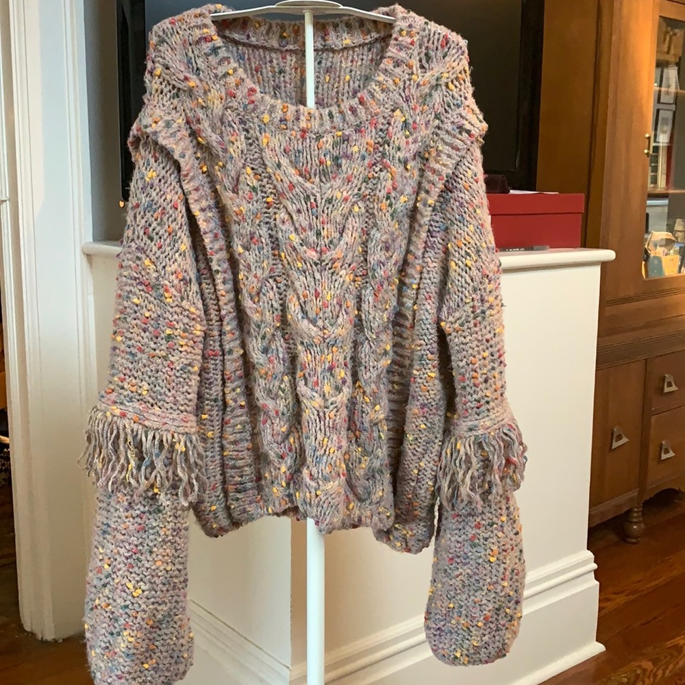 Anthropologie knit cable confetti sweater.‎ NWOT.